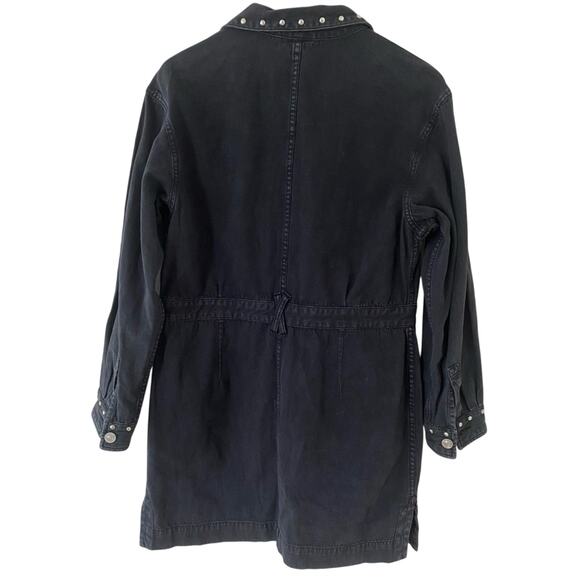 Current/Elliott Debbie Studded Western Gray Denim Shirt Dress Size XL Preloved - Picture 3 of 7